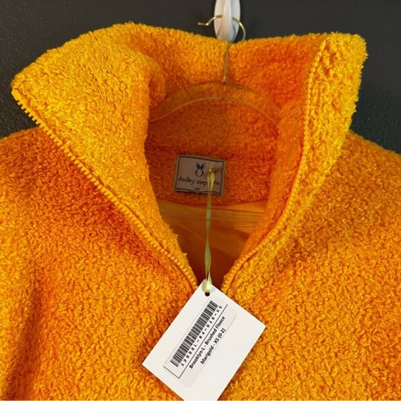 NWT Dudley Stephens Brooklyn Jacket Tunic Marigold yellow XS fleece - Picture 3 of 7
